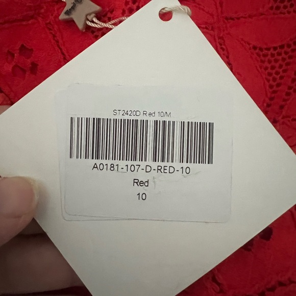 Red Lace Mini Dress Size Medium - Picture 5 of 5